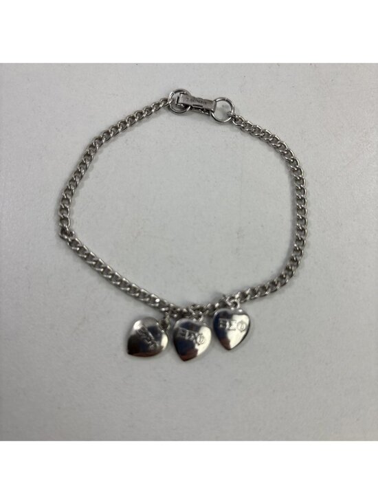 Unbranded Jewelry - Vtg Beta Sigma Phi Sorority Heart Charm Bracelet Sterling Silver 7.5" 1966 1967